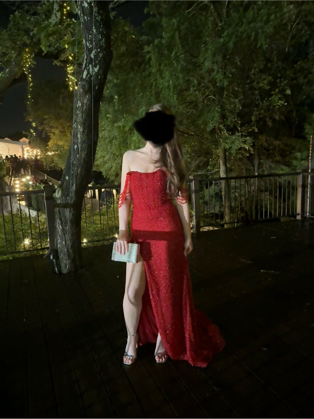 Red Beaded ASHLEYlauren Prom Dress